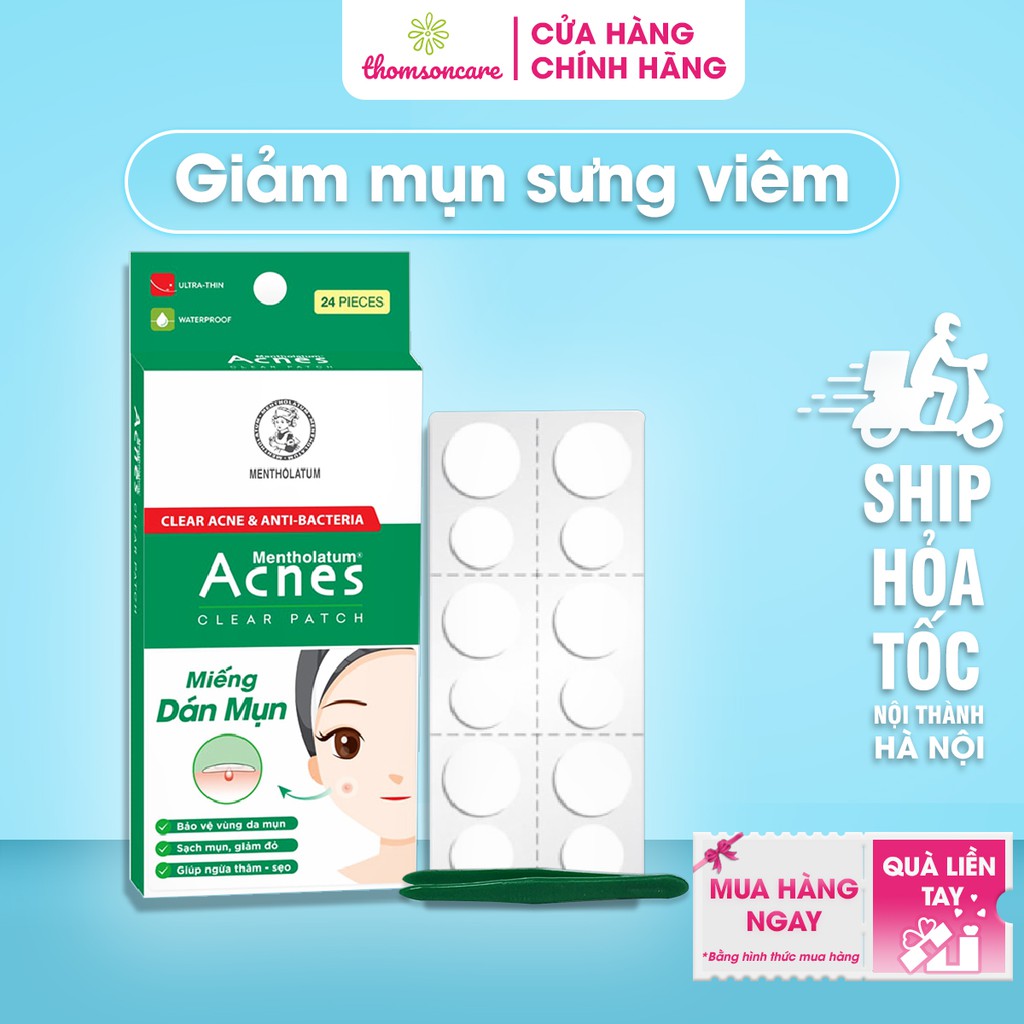 Miếng Dán Mụn -  Acnes Clear Patch - Chăm sóc da - Ngăn ngừa mụn - giảm mụn sưng đỏ, mụn ẩn, bọc, kháng khuẩn