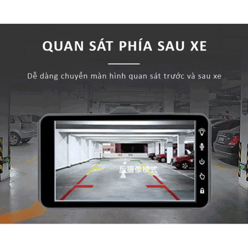 Camera hành trình ô tô màn hình cảm ứng 4 inch full HD 1080, tích hợp camera lùi 720 lắp oto, xe hơi sắc nét