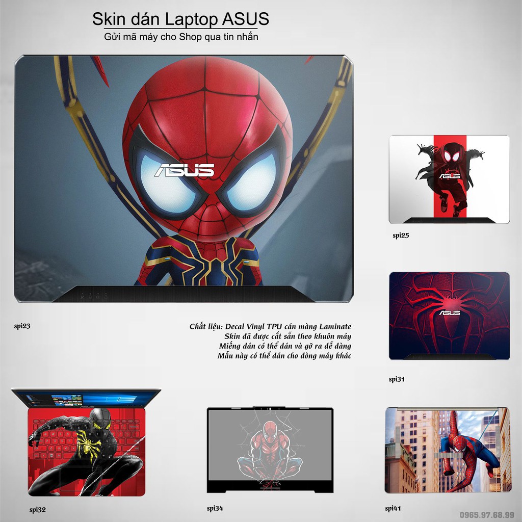 Skin dán Laptop Asus in hình người nhện Spiderman _nhiều mẫu 2 (inbox mã máy cho Shop)
