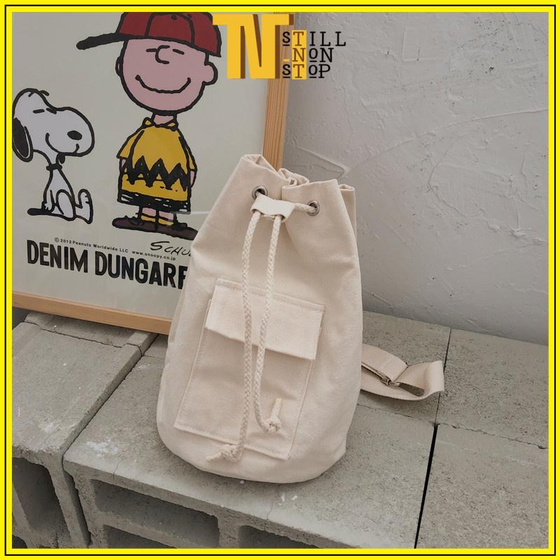 Túi tote balo đeo chéo dây rút unisex nam nữ vải canvas giá rẻ đi học đi chơi RBL01 XUONGMAITNT