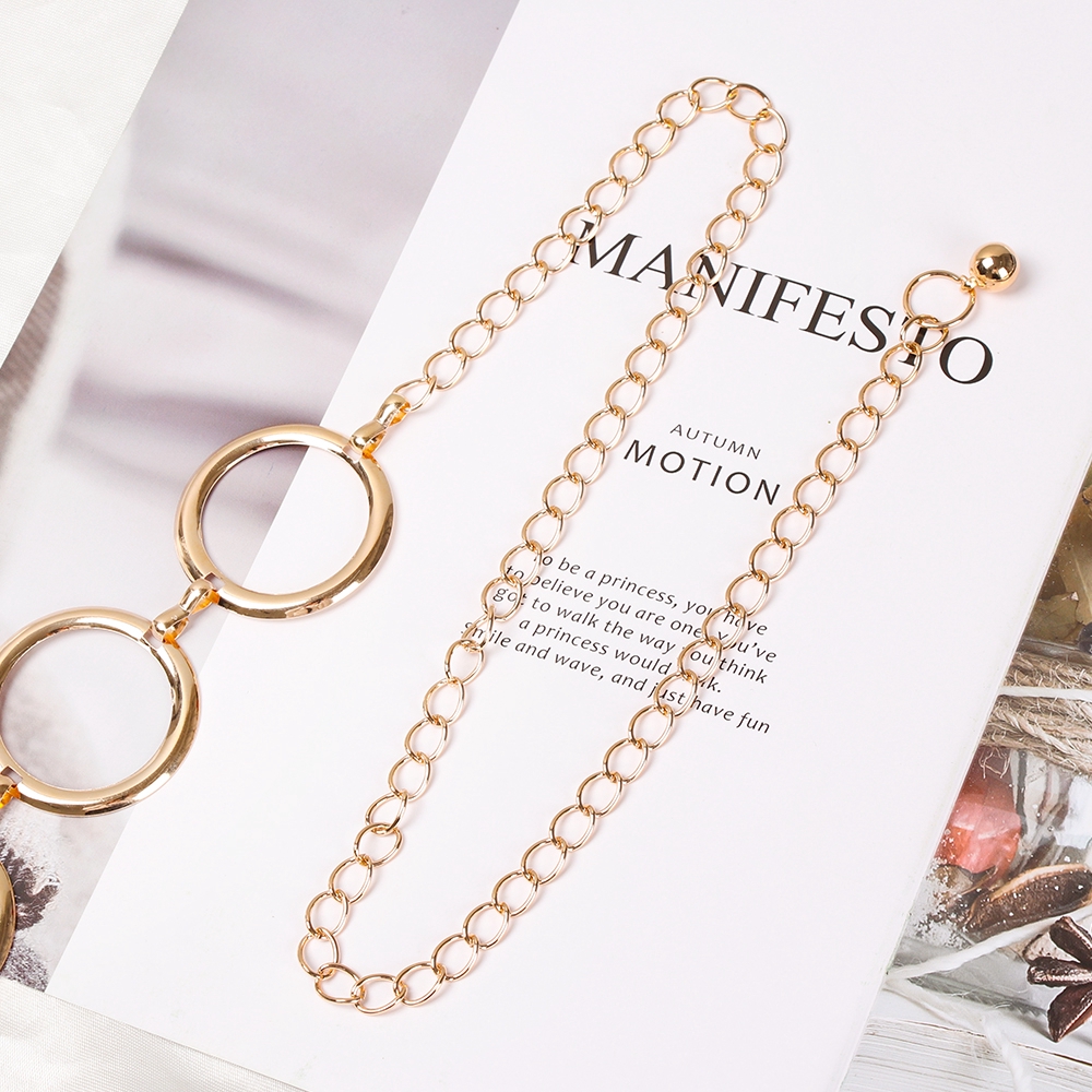 Dây Xích Đeo Thắt Lưng Móc Khoen Tròn Thời Trang Cho Nữ