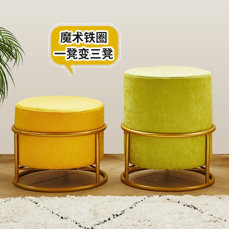 Ghế đẩu trong gia đình, sinh hoạt phòng, bàn cà phê, sofa, thấp, đôn nhỏ, gỗ đặc, tròn sắt đỏ