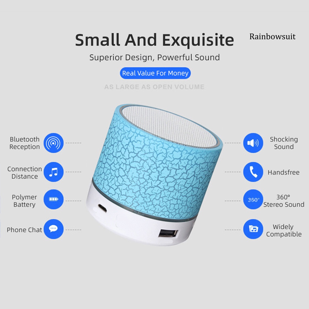 Loa Bluetooth A9 Âm Thanh Siêu Trầm Có Đèn LED Và Hỗ Trợ Khe Cắm Thẻ Nhớ TF
