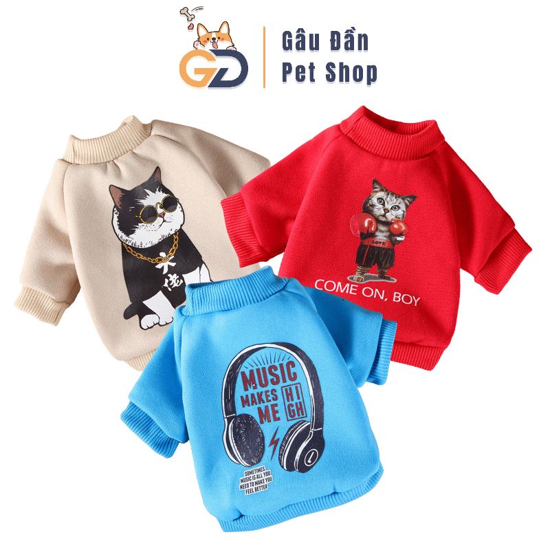 Áo Chó Mèo - Áo Nỉ Thu Đông Yingle Cho Chó Mèo
