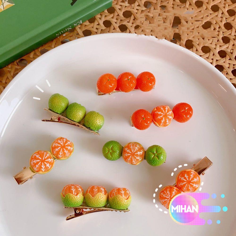 Kẹp tóc hình quả cam nhỏ xinh xắn thiết kế thời trang dành cho nữ