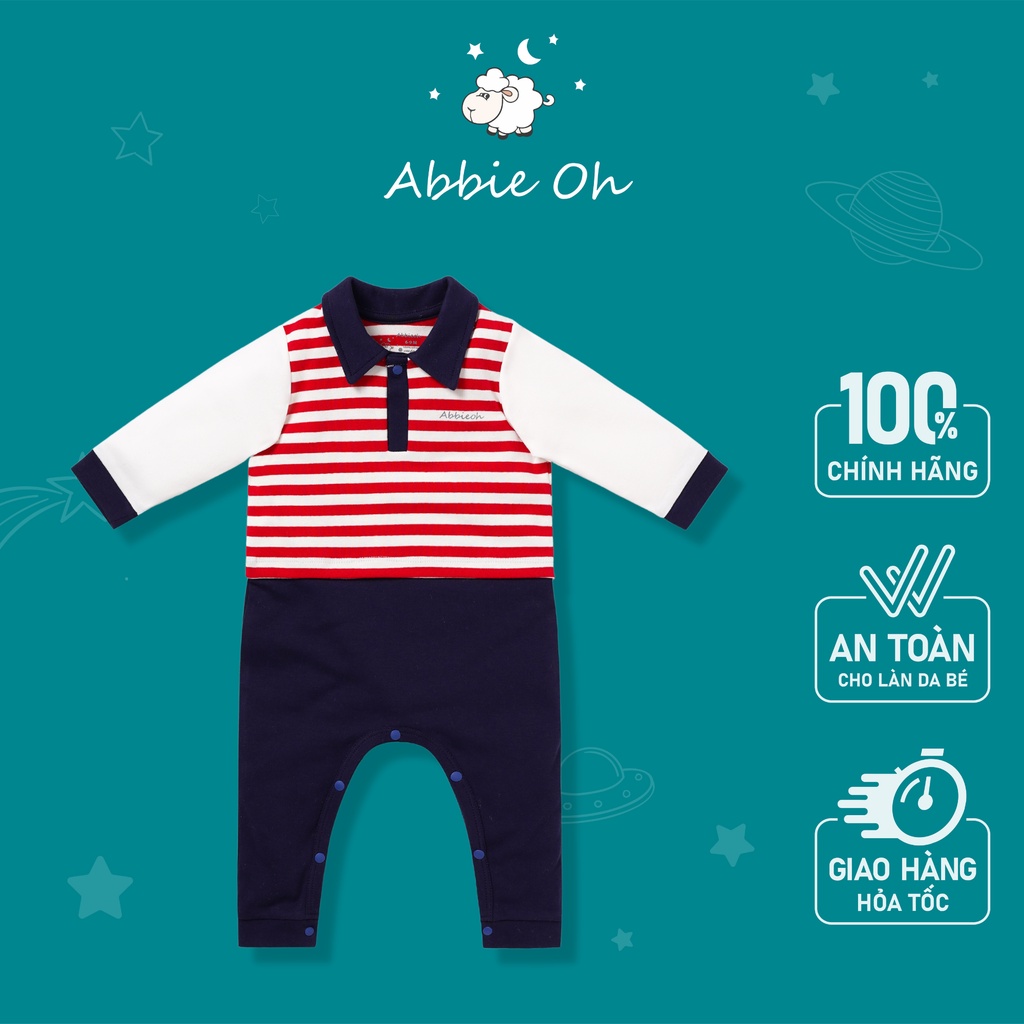  Bộ quần áo dài tay cài vai ABBIEOH chất liệu cotton cho bé trai 0 - 12 tháng BD376-AW21