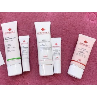 Combo kem chống nắng cell fusion c laser / clear / toning suncreen đỏ / xanh - mindeptrai
