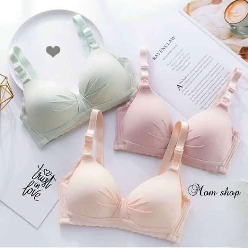 BOBIMOM| Áo ngực su nâng ngực chống chảy xệ cho bầu và sau sinh chất mát không gộng