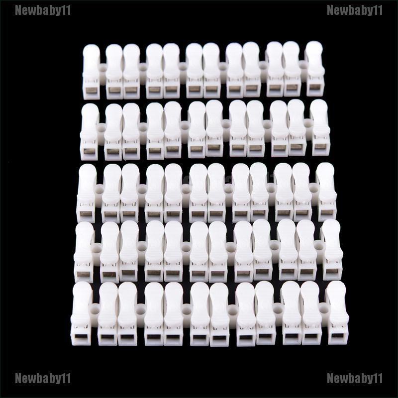 Set 30 Đầu Nối Dây Cáp Tự Khóa 2 Pin Màu Trắng Chuyên Dụng
