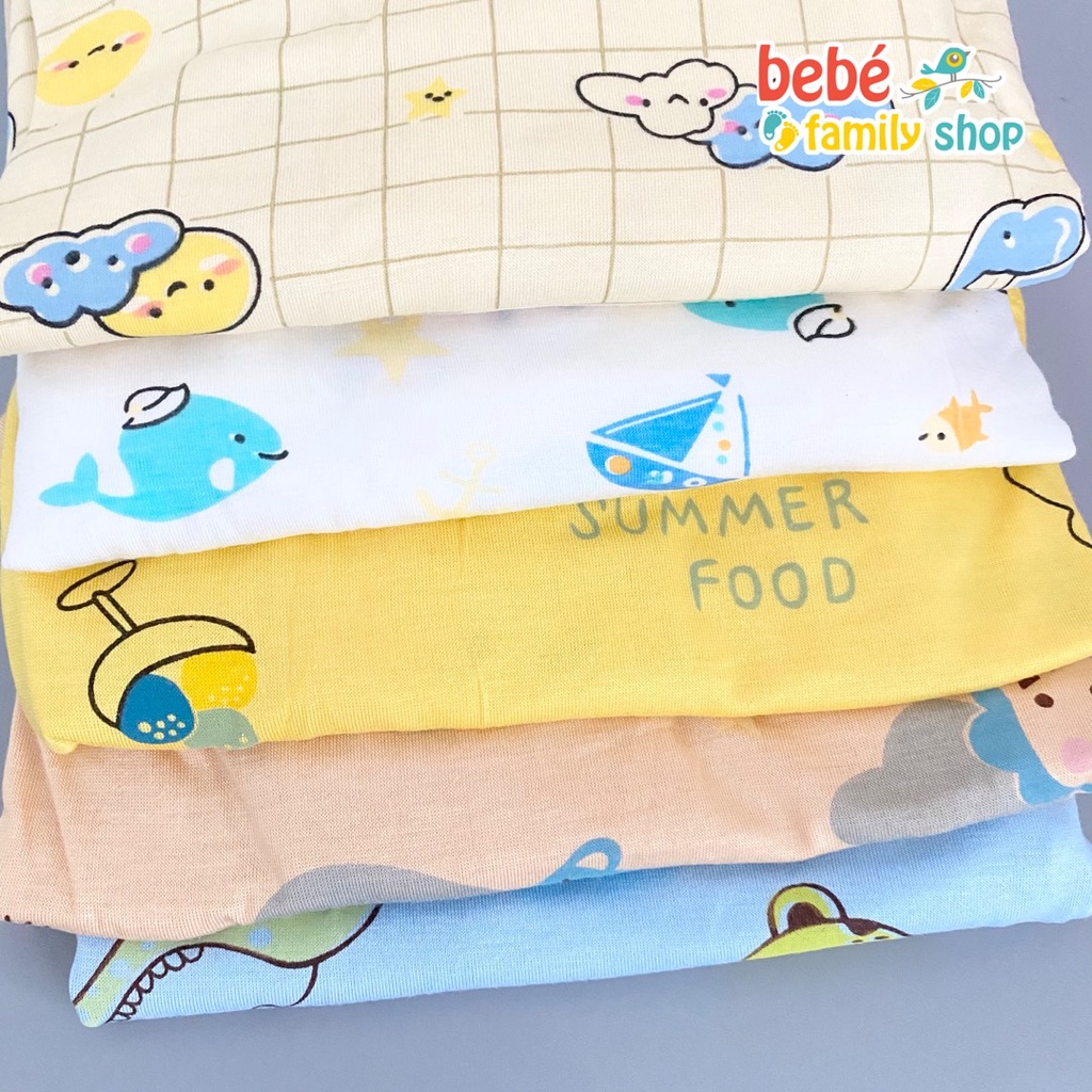 Set bộ dài cho bé trai, bé gái thun cotton lạnh, mát họa tiết nhẹ nhàng dễ thương - STDM - bebefamilyshop