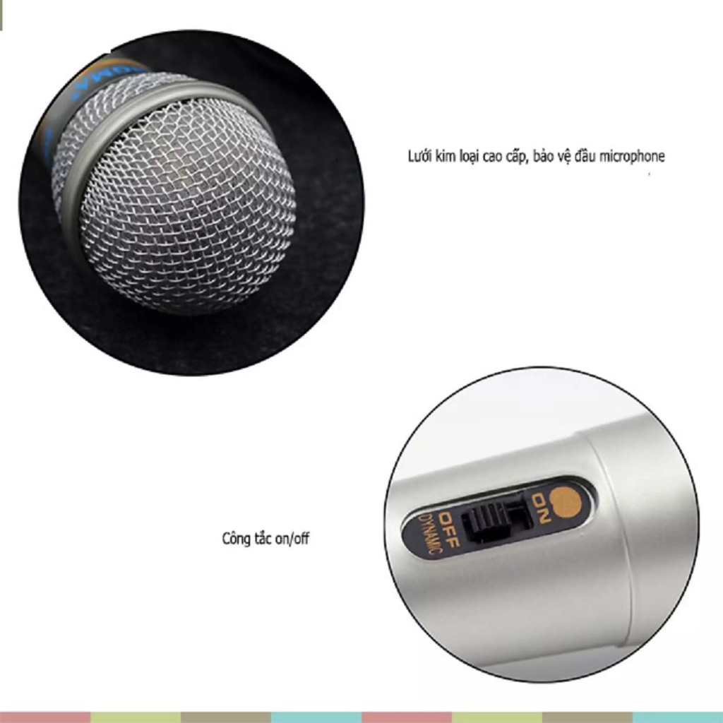 Mic, Micro, Micro Karaoke XINGMA AK-319 dòng mic có dây giá rẻ, chất lượng cao,tương thích với mọi loại dàn karaoke