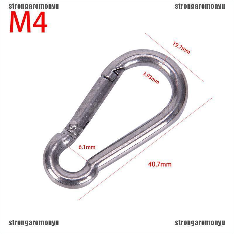 Móc khóa carabiner lò xo bằng thép không gỉ 304