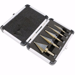 Bộ 5 mũi khoan bước HSS khoan inox,thép,kim loại cứng...