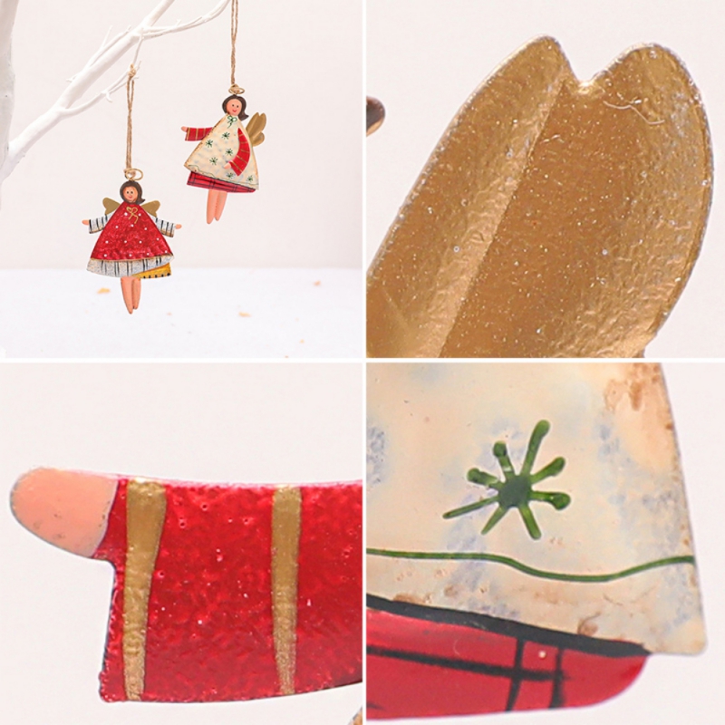 Phụ kiện hình thiên thần nhảy múa bằng kim loại treo trang trí cây thông Noel
