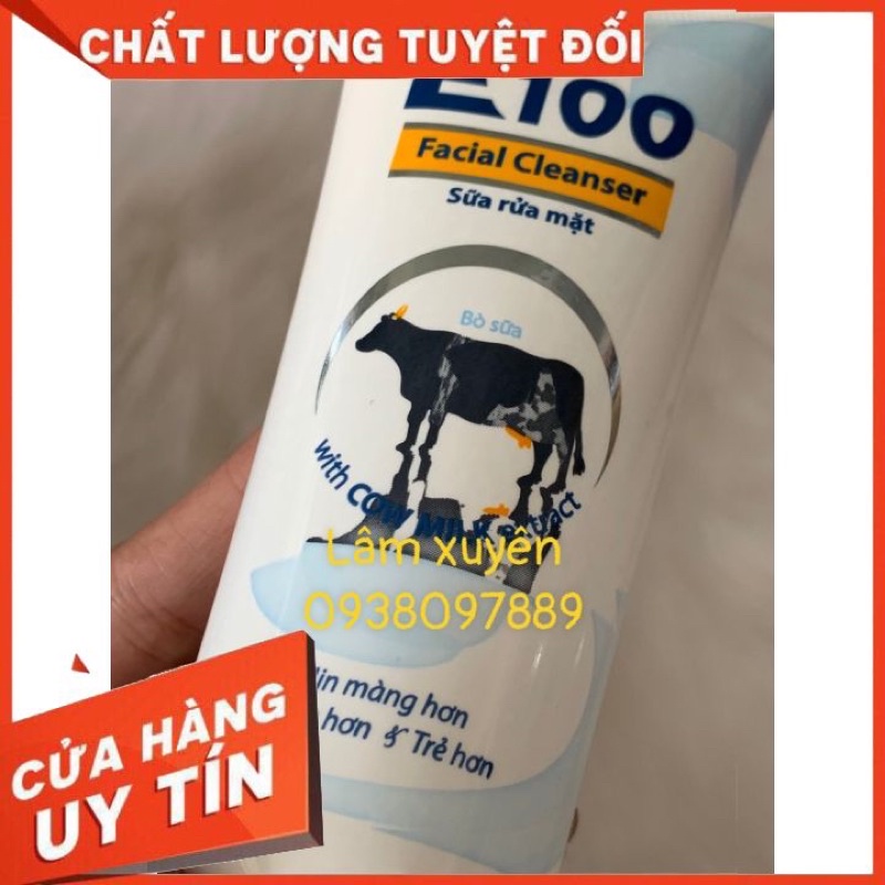 Sữa rửa mặt E100 THORAKAO 120g   cung cấp tinh chất sữa bò tươi làm trắng da, mịn da, có hạt massage nhẹ 🌸🌸🌸