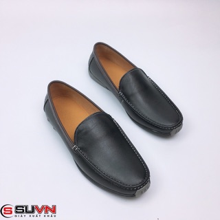Giày Lười Nam da thật trơn đế cao su hàng VNXK