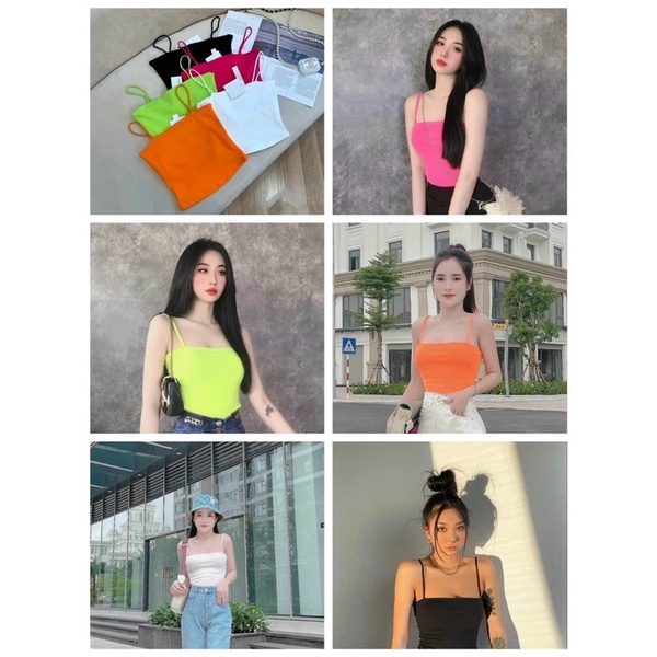 ÁO THUN 2 DÂY NHIỀU MÀU BASIC (hàng 2 lớp) MS90100