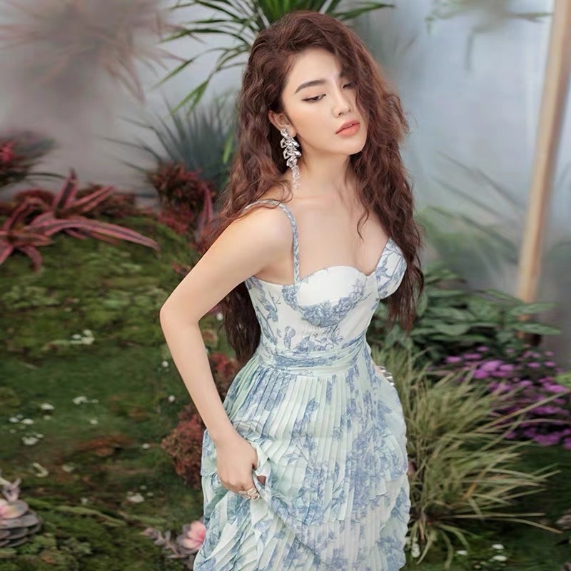 Đầm maxi 2s dập ly cup