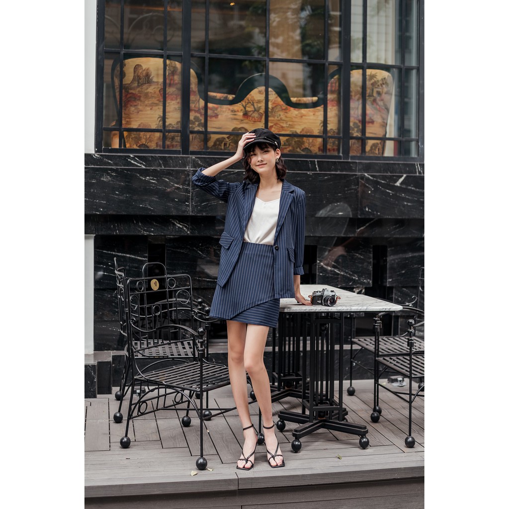 [HÀNG CÓ SẴN]Set vest nữ thiết kế Mosohali STRIP BLUE trẻ trung năng động (Áo vest + Chân váy) | BigBuy360 - bigbuy360.vn