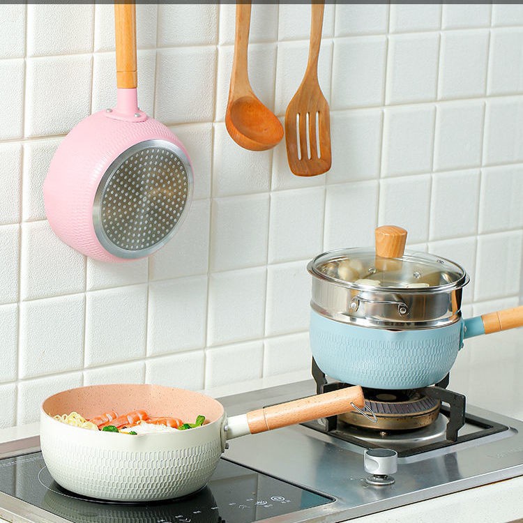 Chảo đá chống dính sâu lòng vân đá 18cm dùng cho mọi loại bếp dẫn nhiệt nhanh