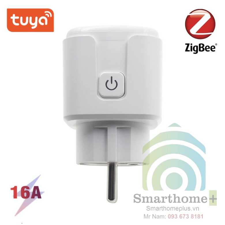 Ổ Cắm Zigbee Chân Tròn Đo Công Suất Tiêu Thụ 16A Tuya ZTC2