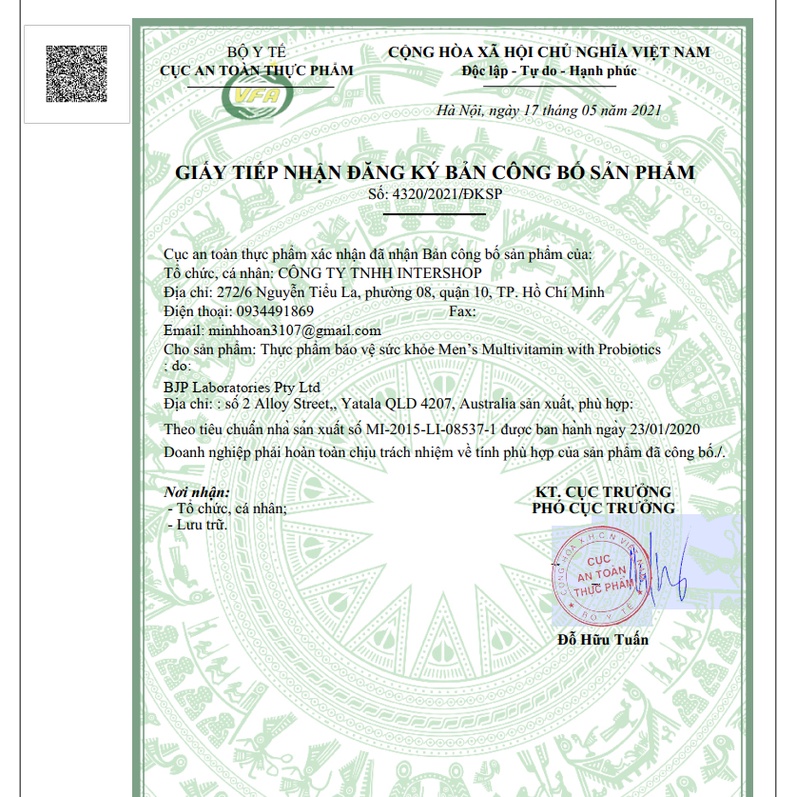 Vitamin Tổng Hợp Cho Nam Men's Multivitamin With Probiotics Henry Blooms