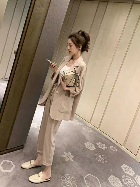 Bộ đồ vest nữ trơn trẻ trung thanh lịch hot trend ulzzang thu 2019 (Ms D31)