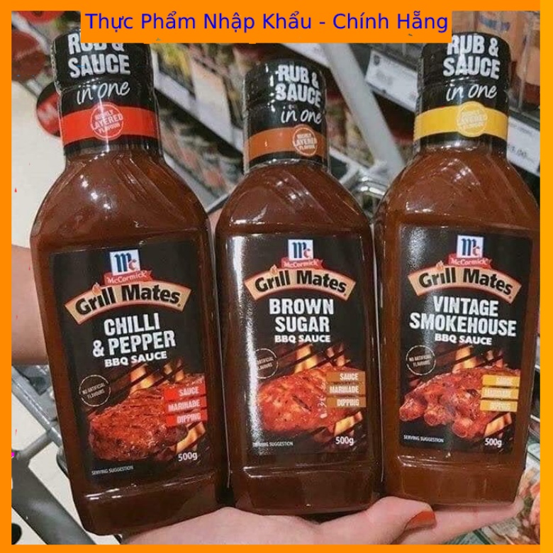 Sốt Ướp Thịt Nướng BBQ GRILL MATES 500 gr ( 3 VỊ Đường nâu, khói cổ điển, ớt và tiêu)