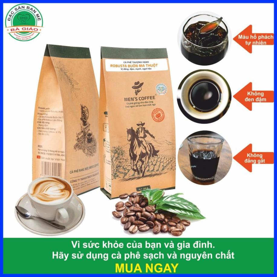 Cà Phê HẠT Men's Coffee - Dòng ROBUSTA Đặc Sản Buôn Ma Thuột (gói 500gr)