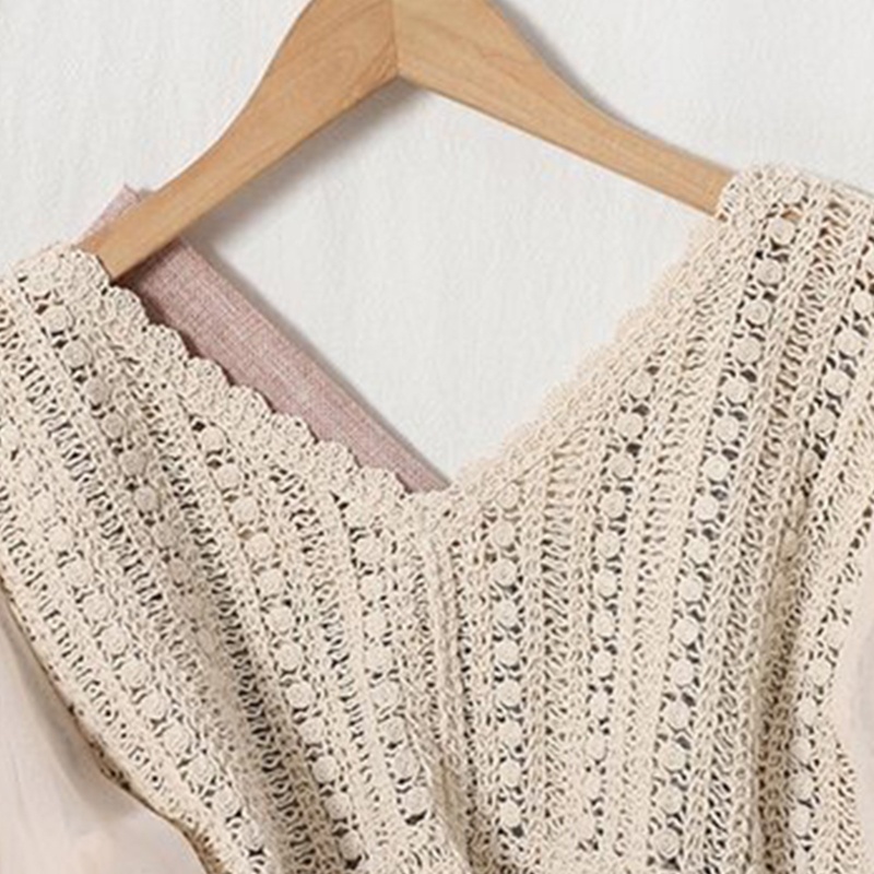 Áo Sơ Mi Chiffon Tay Dài Phồng Cổ Chữ V Họa Tiết Kẻ Sọc / Hoa Thời Trang Cho Nữ