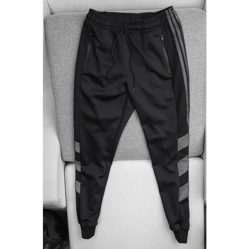 BIGSIZE - Quần thun dài jogger nam bigsize 80kg - 120kg mặc đẹp - 3 sọc lưới ngang