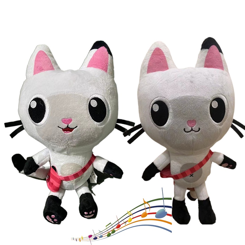 27/40cm Gabby's Dollhouse Music Plush Toy Cartoon Stuffed Cat Plushie Doll Kids Gifts