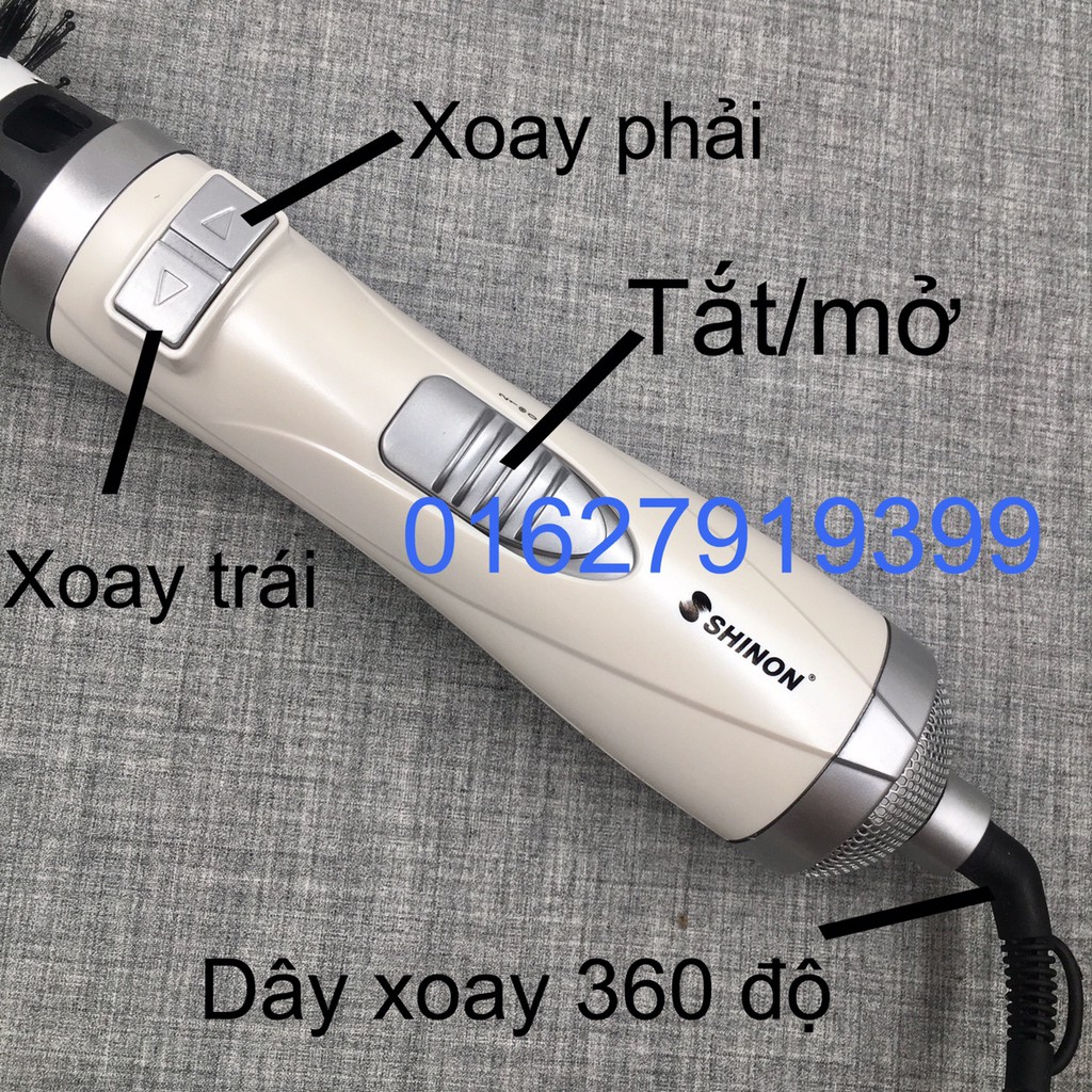 [Free Ship- quà tặng] Lược điện - lược sấy làm xoăn xoay tự động 360 độ SHINON 8228 chính hãng