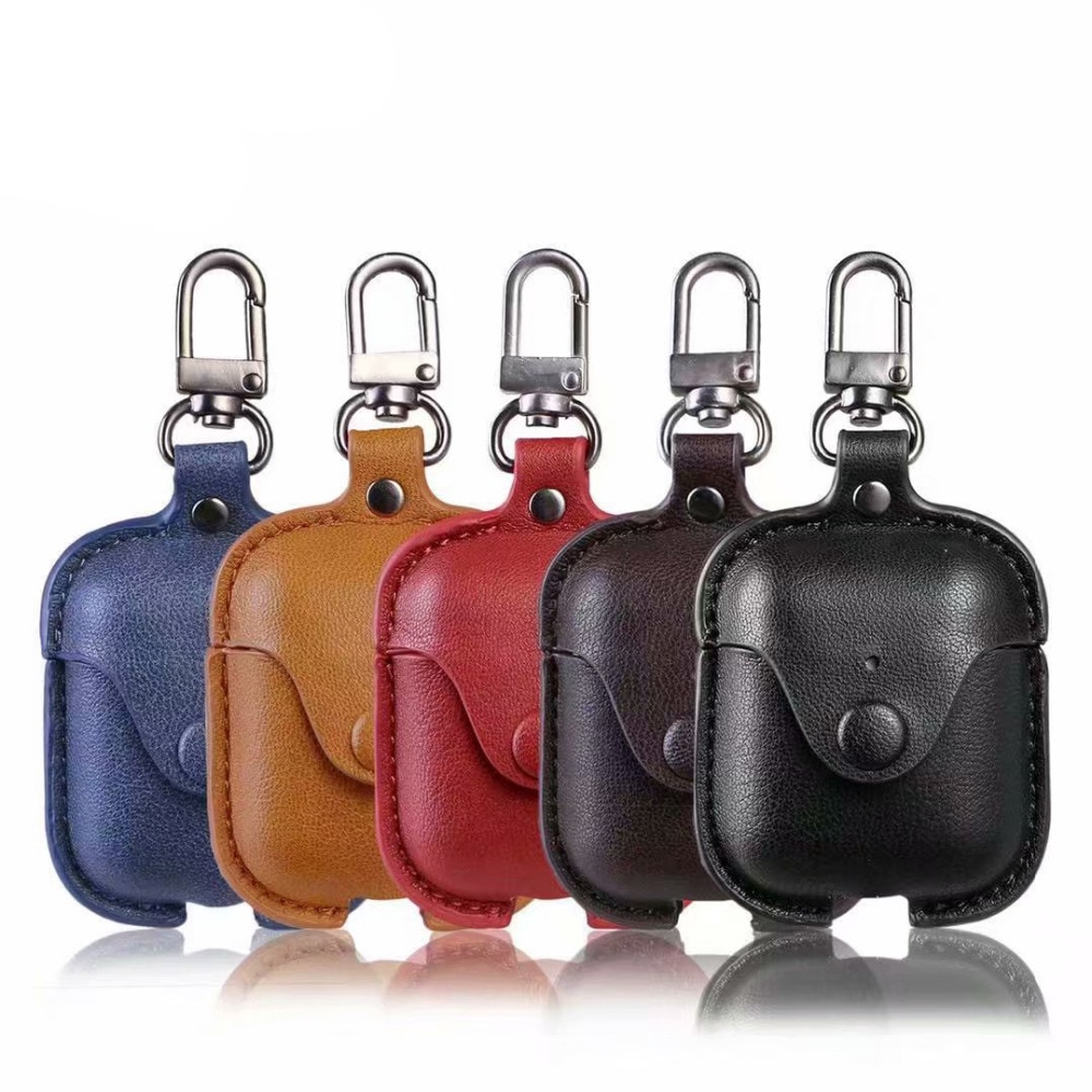 Vỏ đựng hộp tai nghe không dây từ da PU cho airpods