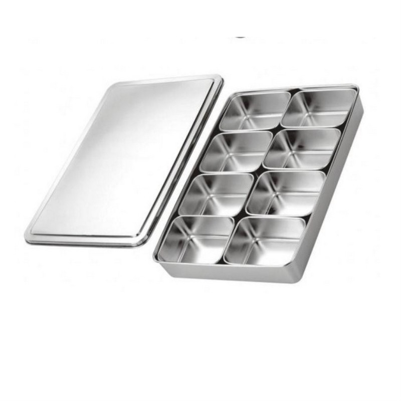 Hộp đựng gia vị Inox 4, 5, 6, 8 ngăn có nắp đậy