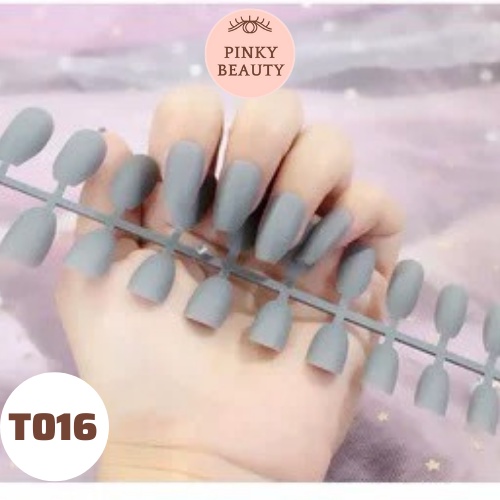 Móng Tay Giả Dài Bộ 24 Móng Giả Dáng Dài Trơn Màu Lì Siêu Sang, Thời Trang Cá Tính Cho Nữ - Pinky Beauty