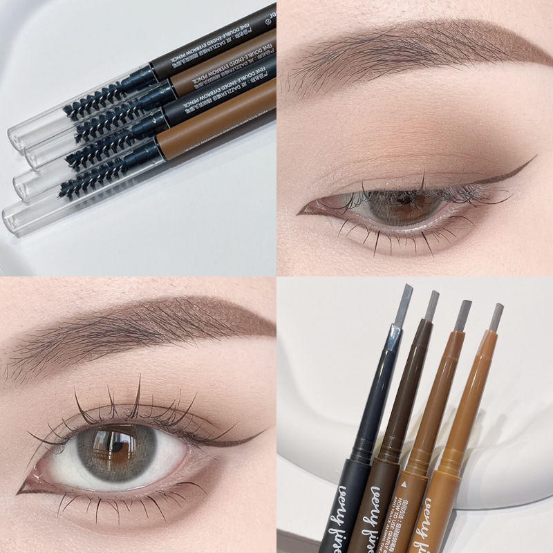 Chì Kẻ Lông Mày Hai Đầu Lâu Trôi Không Thấm Nước 4 Màu Tùy Chọn
