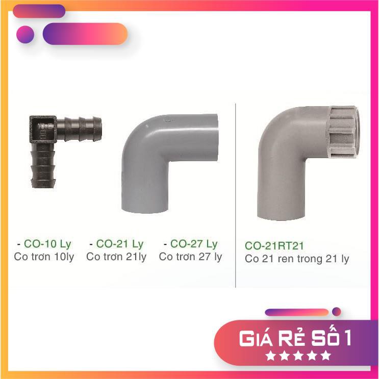 Co nối ống PVC nhiều kích cỡ ( gói 100 cái )