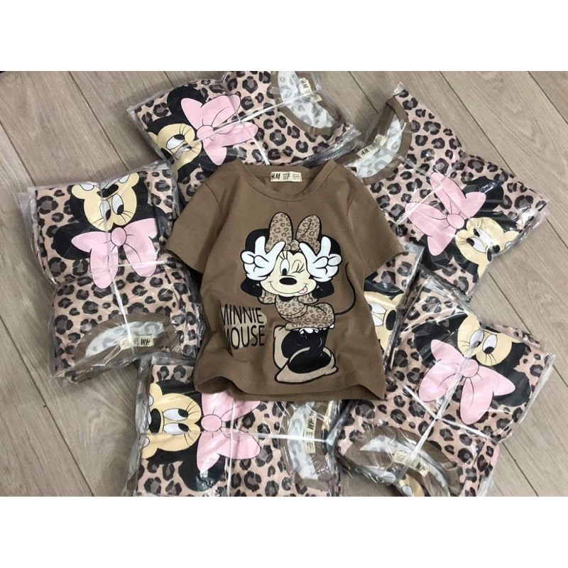 Áo Thun Cặp Bé Gái HM Minnie Mouse Xinh Yêu - Mẫu Mới Onweb