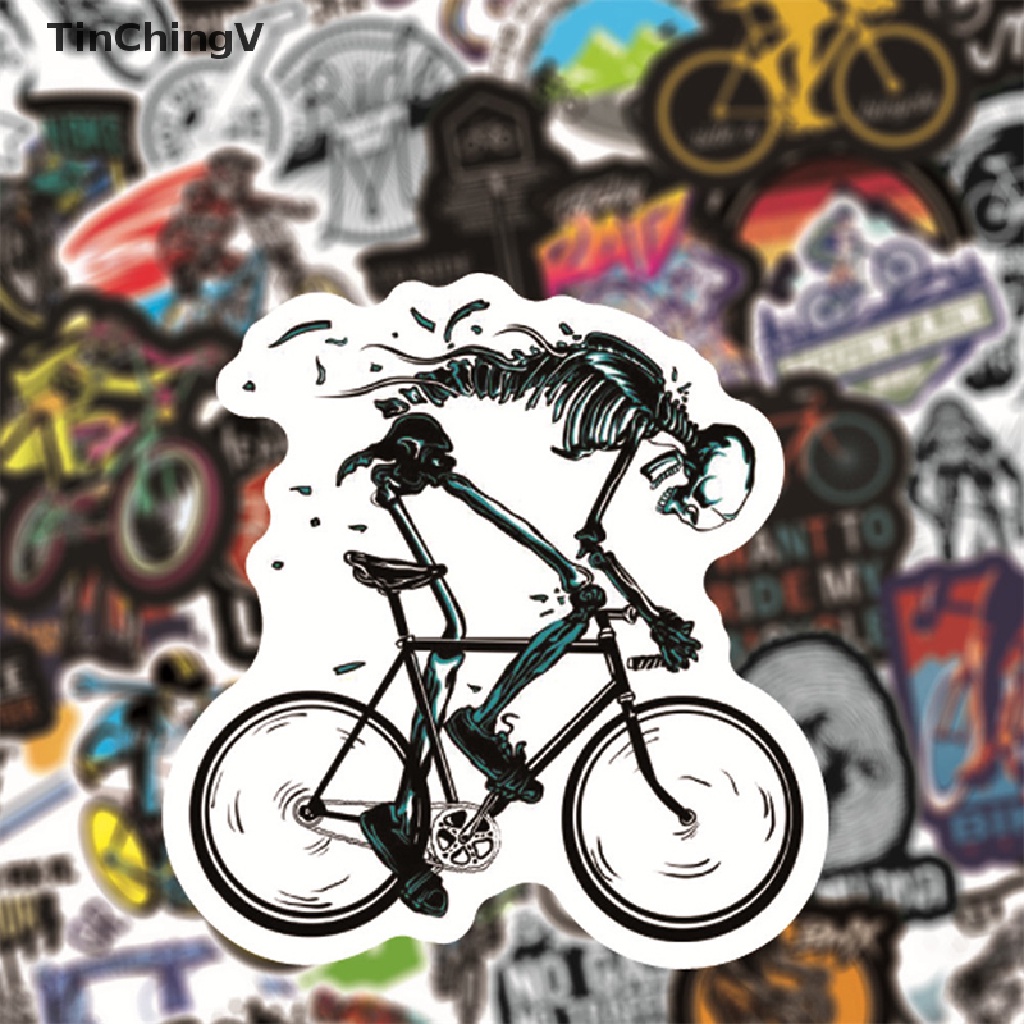 Set 50 Miếng Dán Trang Trí Xe Đạp Leo Núi / Du Lịch
