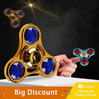 ★Ready Stock★Adults Kids Rhinestone Tri Hand Spinner Relieve Stress Fidget Small Figure Toys