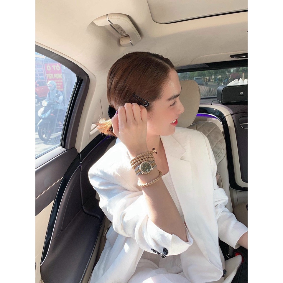 Đồng hồ đeo tay nữ, đồng hồ ROLEX NGỌC TRINH full box cao cấp, siêu sang chảnh, mặt đính kim cương nhân tạo swarovski