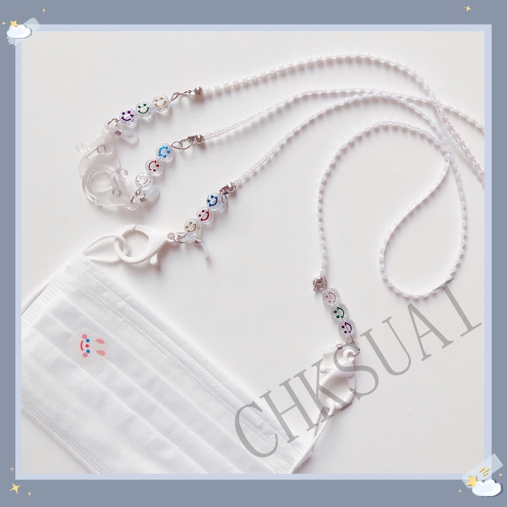 Dây đeo khẩu trang Kính Bằng Acrylic Trong Suốt Hình Mặt Cười Dễ Thương 2022