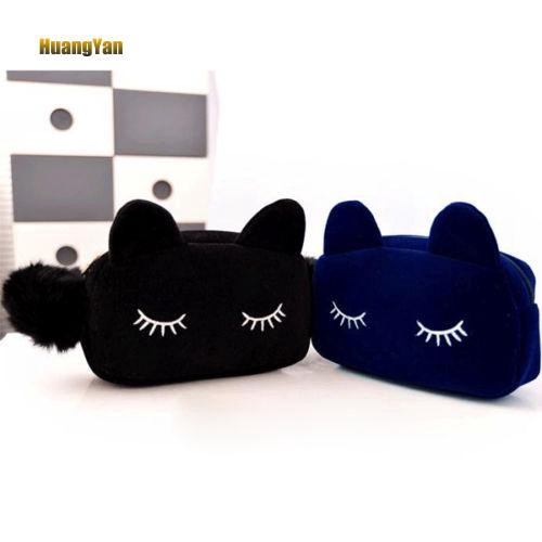 Túi đựng mỹ phẩm/đồ trang điểm hình mèo hoạt hình đáng yêu