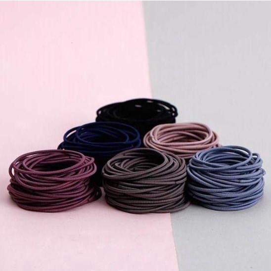 Túi zip 100 Dây Buộc Tóc Phong Cách Hàn Quốc Nhiều Màu Tùy Chọn MYC