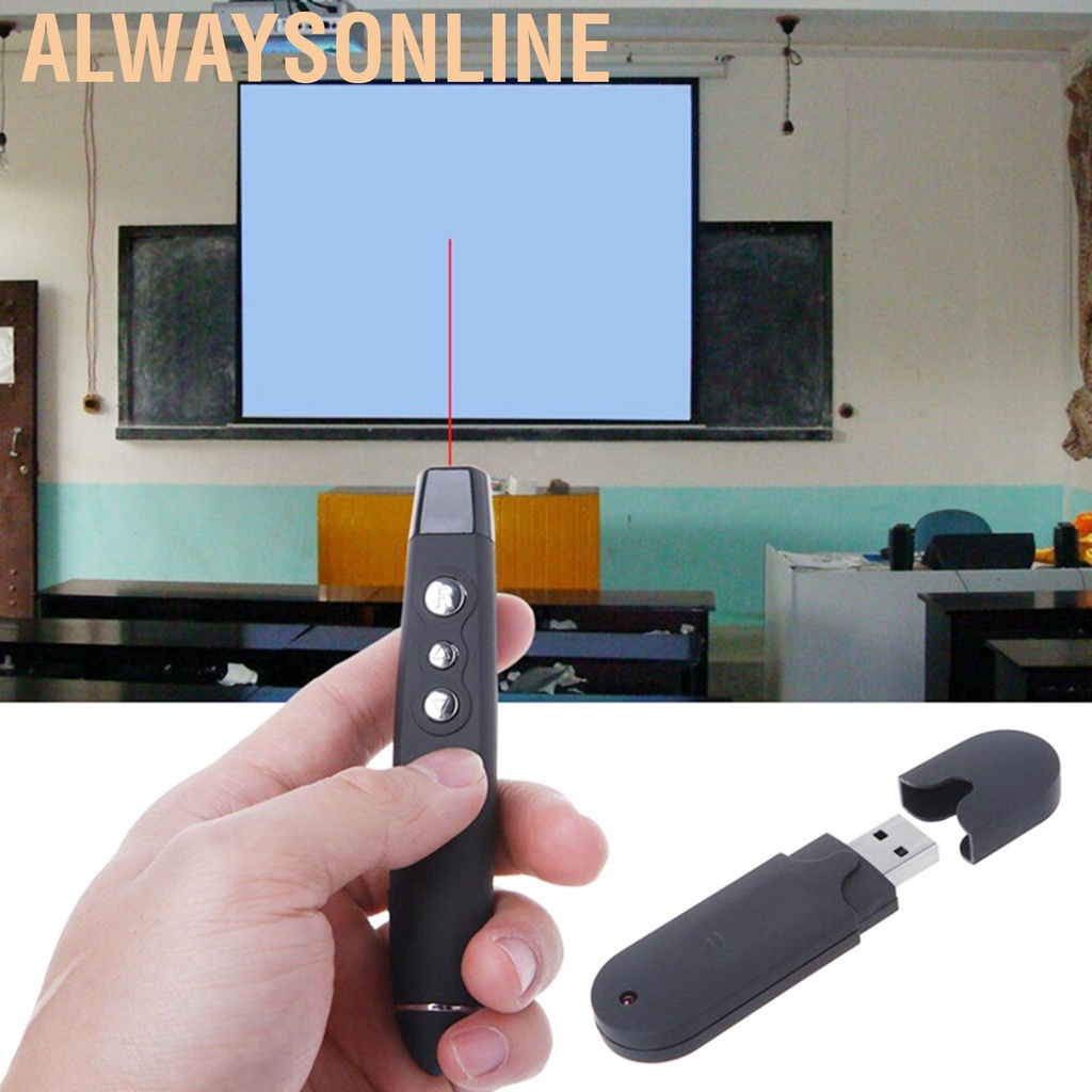 Alwaysonline Presentation Clicker ABS Red Indicator Material Remote Wireless Presenter