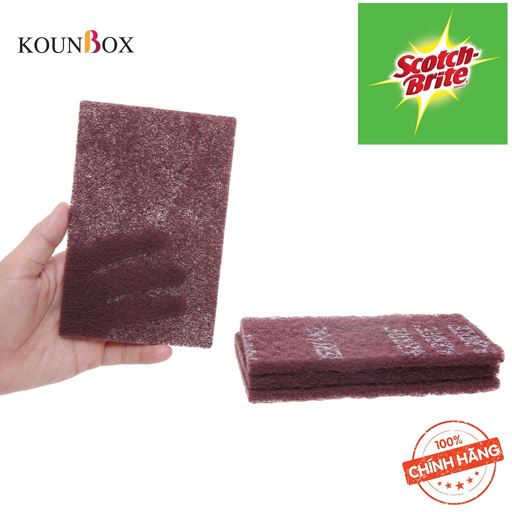 Cước cọ rửa Scotch Brite 3M Mạnh hơn inox 7447 Cước cọ rửa siêu mạnh - Chữ nhật 10x15cm