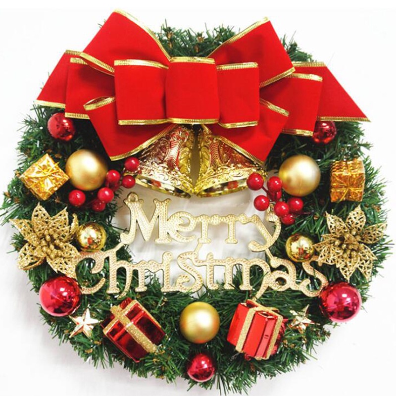 Đồ Trang Trí Giáng Sinh 30cm Garland Mô Phỏng Vòng Hoa Treo Cửa Sổ Đạo Cụ Nền Cây Giáng Sinh Phụ Kiện