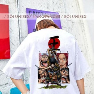 Áo Thun One Piece [ Luffy Đối Chiến Tứ Hoàng ] Unisex Tay Lỡ
