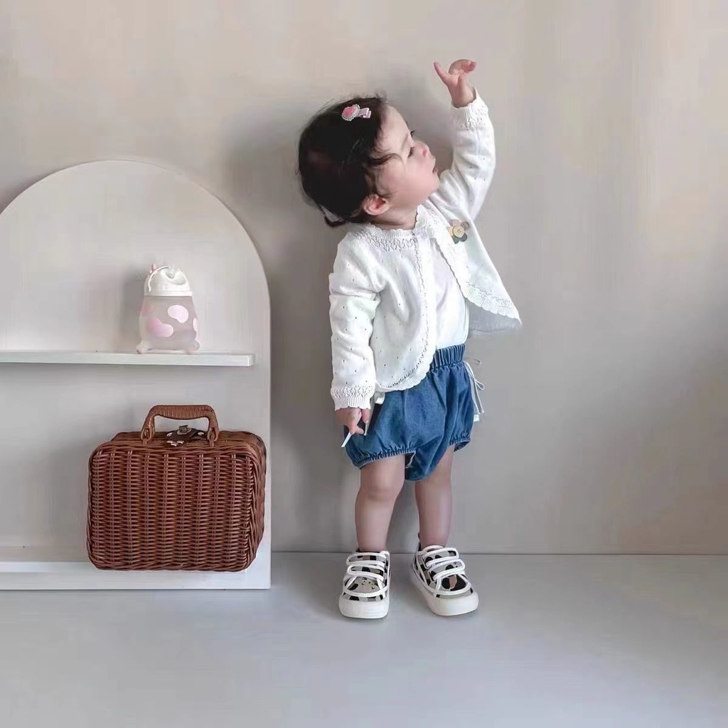 Áo Cardigan Dệt Kim Mỏng Chống Chảy Xệ Thời Trang Mùa Hè Cho Bé Gái